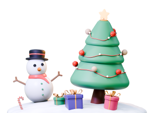 Christmas scene 3d illustration